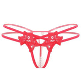 Lingerie Embroidered Women's Thong-Watermelonred-7