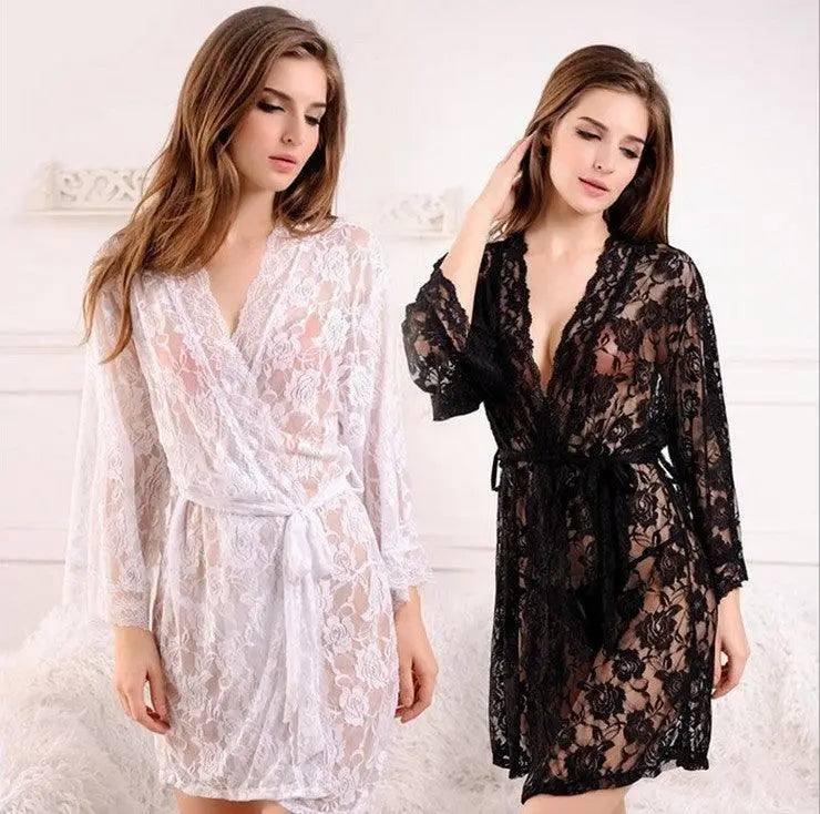 Lace-Trimmed Kimono-Style Robe-1