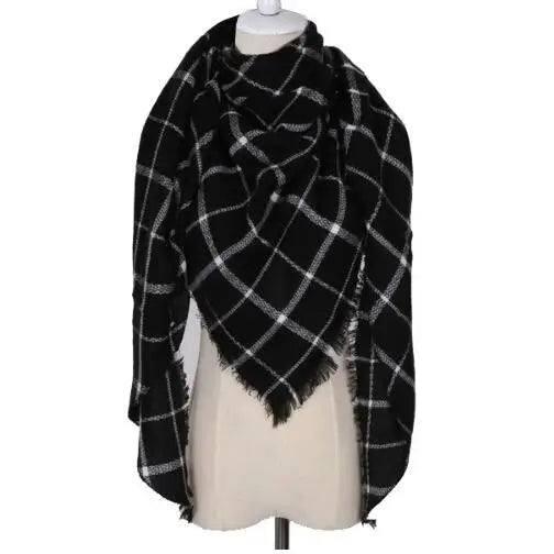 European And American Triangle Cashmere Women's Winter Scarf-17