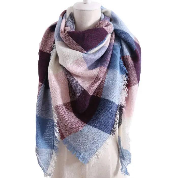 European And American Triangle Cashmere Women's Winter Scarf-Color purple-23