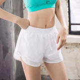 Fake two sports shorts-White-12