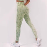 Fashion Camouflage Print Yoga Pants High Waist Seamless-Green-8