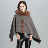 Fashion Faux Fur Jacket Women Shawl Scarf-Khaki-5