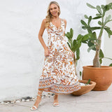 Fashion Floral Print V-neck Dress Summer Sexy Slim Fit-2