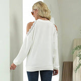 Fashion Lace Panel Shoulder Drop Casual European And-8