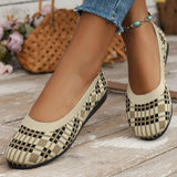 Fashion Plaid Print Flats Shoes Fashion Casual Breathable-1