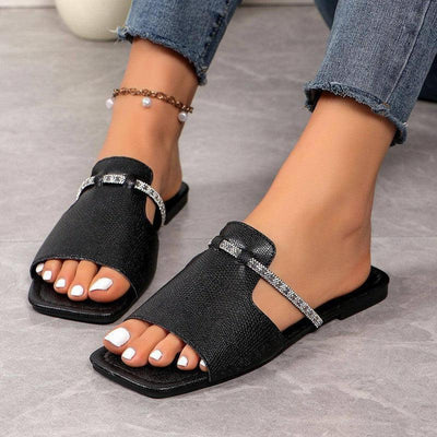 Fashion Rhinestone Strap Design Sandals Summer New Square-1