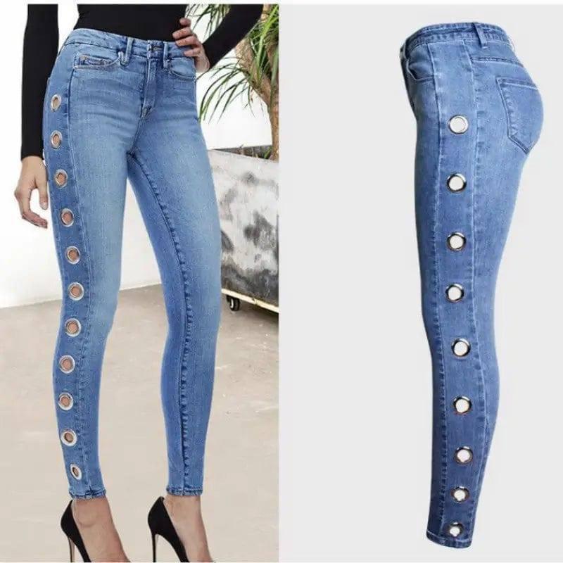 Fashion Tight Hoop Jeans For Women-1