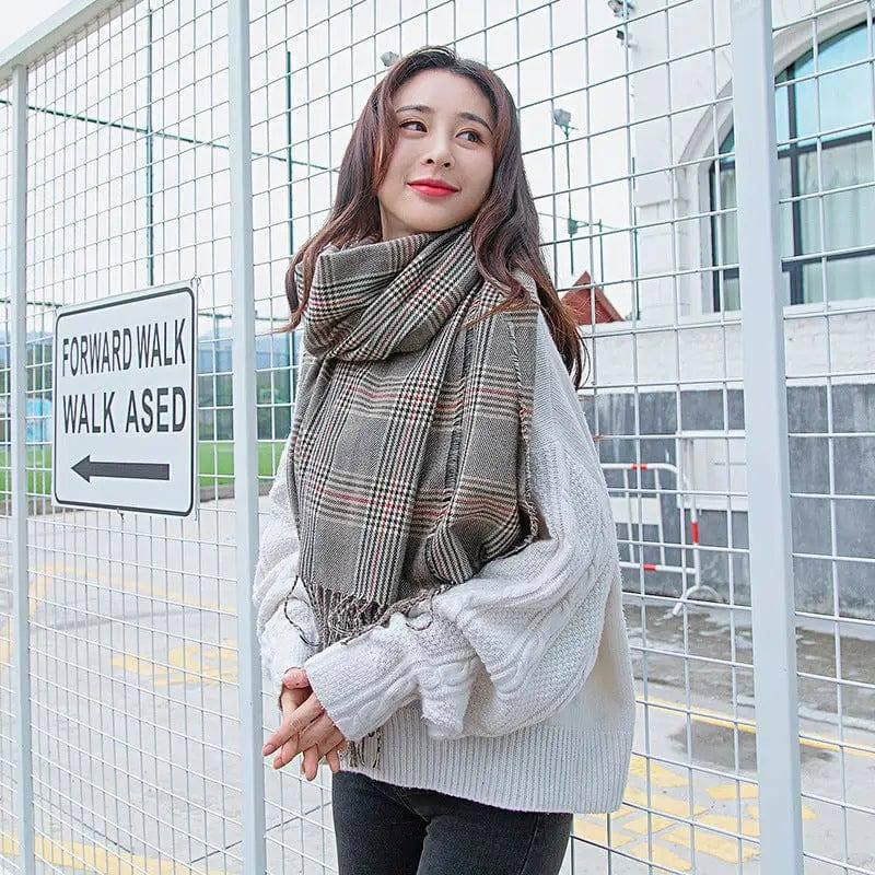 Fashion Warm Cashmere Scarf In Autumn And Winter-Khaki-4