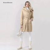 Fashion Woman Cotton Dress Coat Solid Color Hooded Warm-6