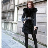 Fashionable Women's Luxury Style Winter Warm Leather Collar-Black-1