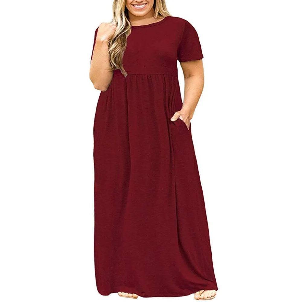 Floral Maxi Dress: Elegant & Comfortable Summer Wear-Burgundy-13