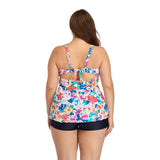 Floral Plus Size Tankini Swim Top - Trendy Beachwear-6