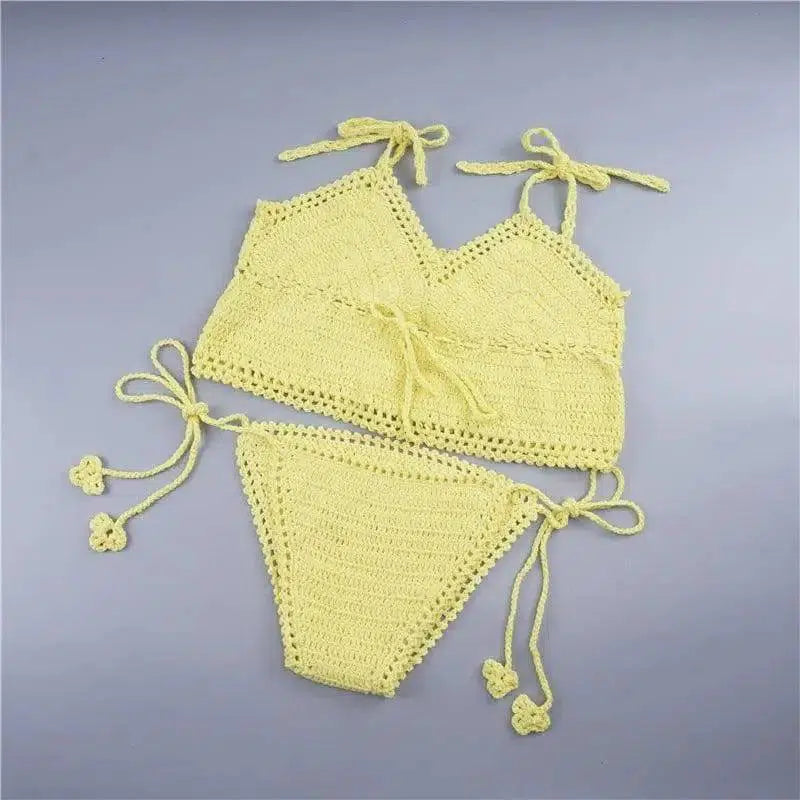 Foreign trade Bikini Bikini Hand Crochet striped swimsuit,-2