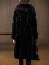 Fox Fur Collar Mink Women's Coat-4