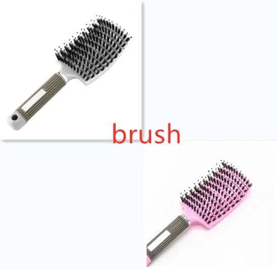 Hairbrush Anti Klit Brushy Haarborstel Women Detangler Hair-Whitepink-91