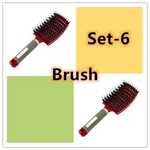 Hairbrush Anti Klit Brushy Haarborstel Women Detangler Hair-Set6-94