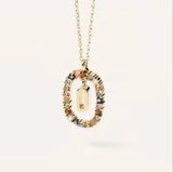 LOVEMI - Lovemi - Initial 'A - Z' Crystal Pendant Necklace Gold-Tone