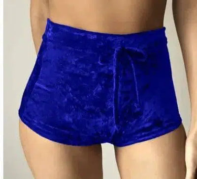 Jasmin Velvet Booty Shorts-Royalblue-2