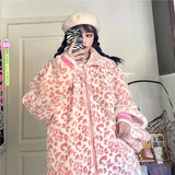 Korean Version Of Pink Lamb Wool Loose Padded Winter Coat-2