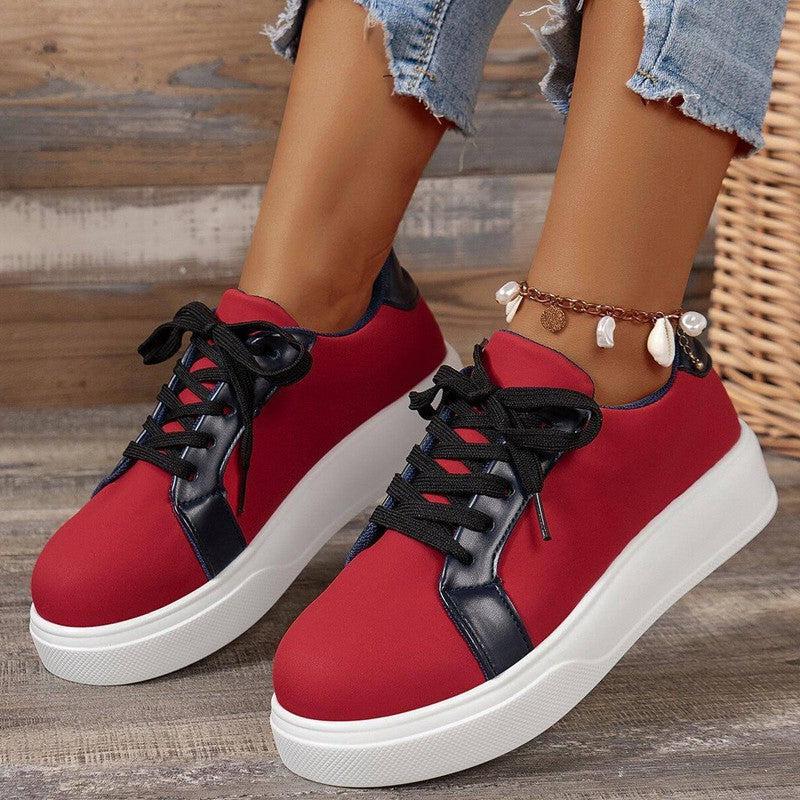 New Lace-up Flats Women Walking Sports Skateboard Shoes Retro Fashion Casual Sneakers-1