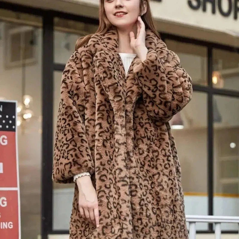 Ladies Loose Mink Fleece Thick Coat Coat-3