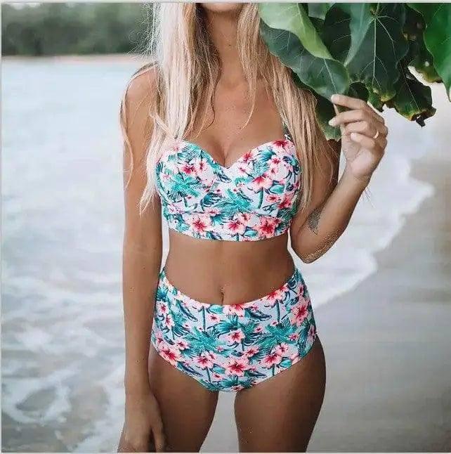 Ladies Swimsuit Fashion Print Ladies Split Swimsuit Sexy-1