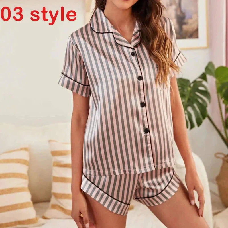 Lingerie Female Sleepwear Casual Shorts Set Loungewear-03style-12