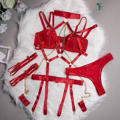 Lingerie Role Play Chain Set 4 Piece Women-3