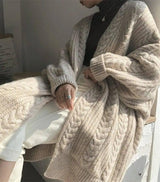 Long-sleeved Sweater Loose-fitting Knit Cardigan Jacket-1