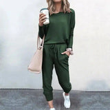 LOVEMI - Lovemi - Loose Solid Color Long Sleeve Casual Set