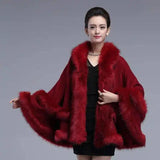 LOVEMI - Lovemi - Autumn And Winter Fox Fur Hooded Cape Cape Ladies