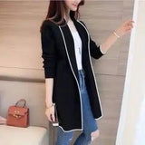 Women's Long Sleeve Open Front Cardigan-black-2