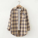 LOVEMI - Lovemi - Autumn Ten-Color Plaid Shirt Women'S Long-Sleeved