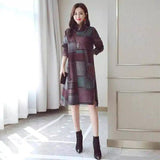 Winter Plaid Turtleneck Dress-1