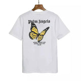 Butterfly print short sleeve T-shirt-White-3