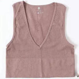 Women's Knit Sleeveless V-Neck Sweater Vest-Purple-4