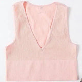 Women's Knit Sleeveless V-Neck Sweater Vest-Pink-7