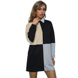 LOVEMI - Lovemi - Colorblock Round Neck Long Long Sleeve Sweater