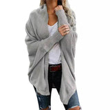 Women's Knit Cardigan Open Front Sweater-Light gray-3