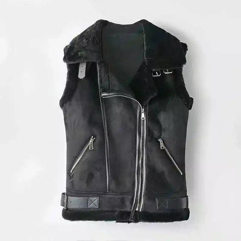 Premium Deerskin Vest for Stylish Comfort-black-4