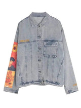 Denim jacket hip hop loose tide brand shirt-Blue-2