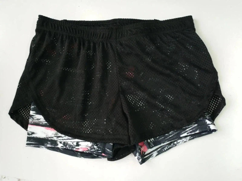 Double Layered Yoga Shorts-Printing-25