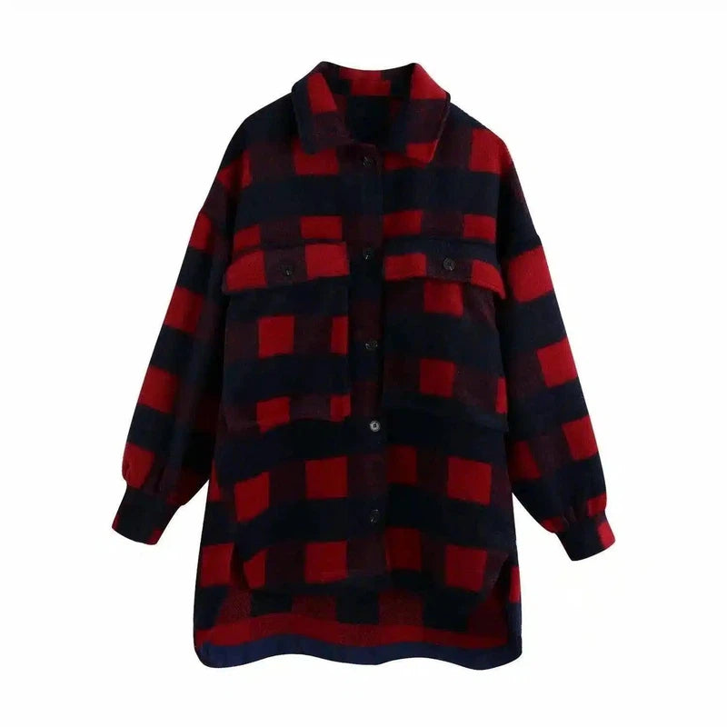 LOVEMI - Lovemi - European And American Style Loose Woolen Shirt