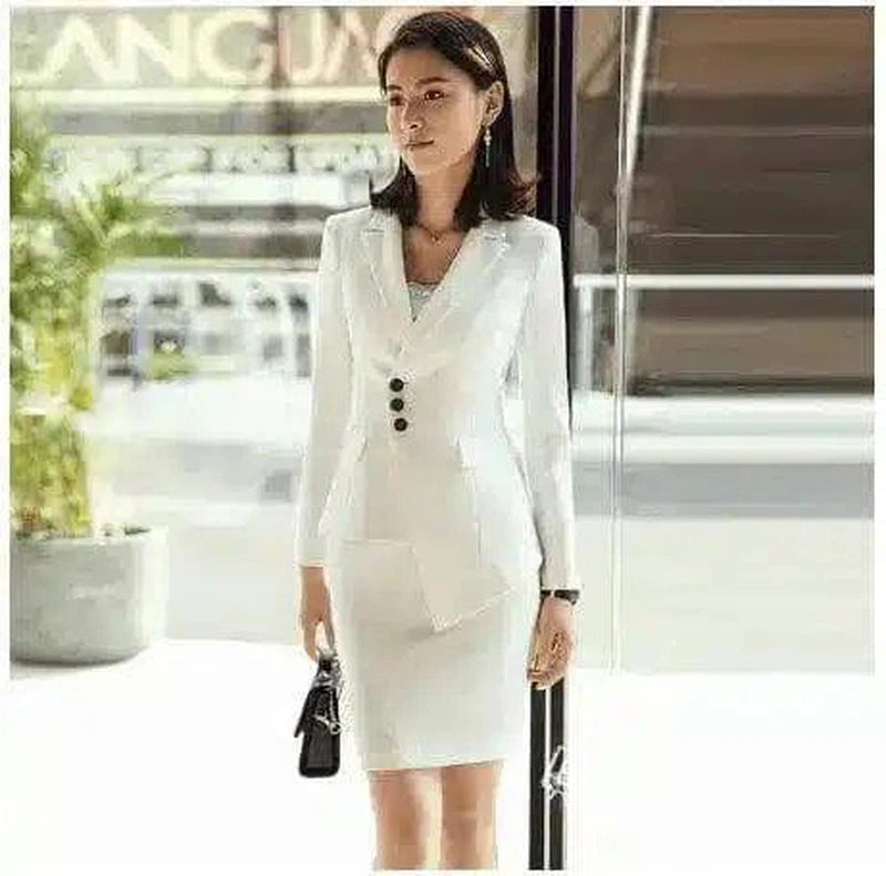 LOVEMI - Lovemi - Fashion Temperament Ladies White Casual Small Suit