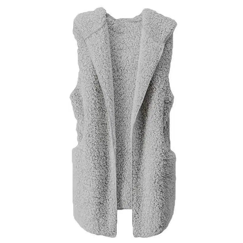 Fleece plush vest-Grey-6