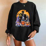 Halloween Themed Oversized Sweatshirt-Black-15