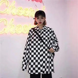 LOVEMI - Lovemi - Harajuku bf wind retro net red black and white