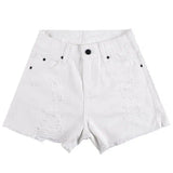 High Waist Ripped Denim Shorts-37