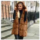 LOVEMI - Lovemi - Hooded fur vest